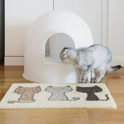 Vorleger für Katzenstreu - wasserdicht, rutschfest, geruchshemmend, 40x60cm- Drei Kätzchen Image