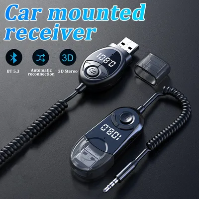Drahtloser FM-Sender Bluetooth 5,3 Auto-Audio-Sender USB-betriebener Bluetooth-Audio-Empfänger Image