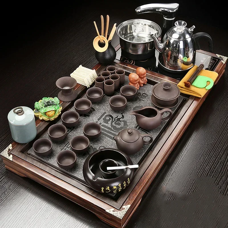 Chinesische Tee-Set Teekanne Komplette Zeremonie Luxus Lila Ton Kung Fu Tee Tasse Set Geschenk Drink Tazas De Te Coffeeware Teawar