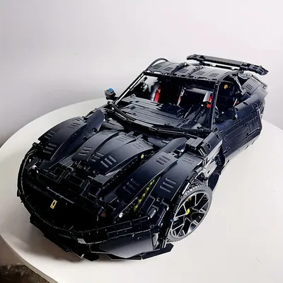 Super Racing Auto F12 Modell Bausteine Klassische Autos Black Knight 1:8 Größe Montage Set Ziegel Technische Kind Spielzeug Für Geschenke Image