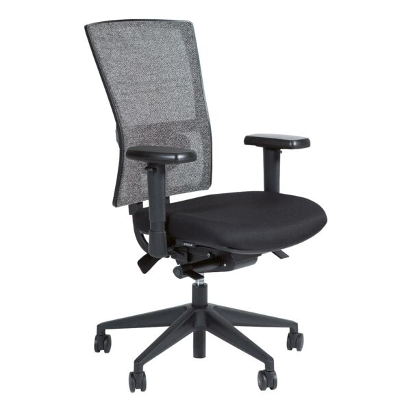 Schaffenburg Bürostuhl »Serie 400-NPR« mit Armlehnen Fußkreuz schwarz Wollrücken schwarz