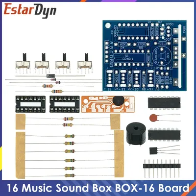 16 Music Sound Box BOX-16 Board 16-Tone Electronic Module DIY Kit Parts Components Soldering