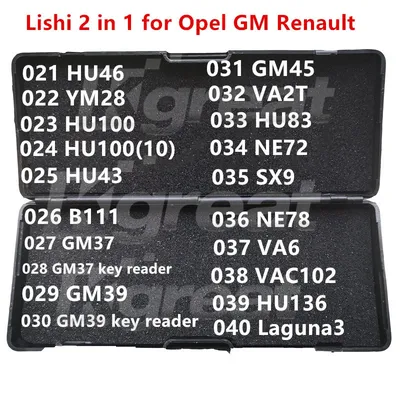 021-040 Lishi 2 in 1 2in1 HU46 YM28 HU100 HU43 B111 GM37 GM39 GM45 VA2T HU83 NE72 SX9 NE78 VA6 VAC102 HU136 Laguna3 for Opel GM