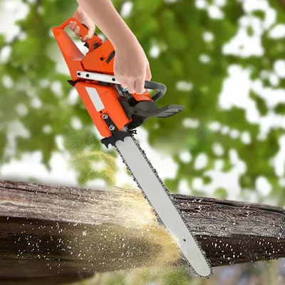 Gasoline Power Chain Saws 24 inch Guide Bar 2 Cycle 65/72cc Gas Chainsaw Farm Garden Cutting Wood