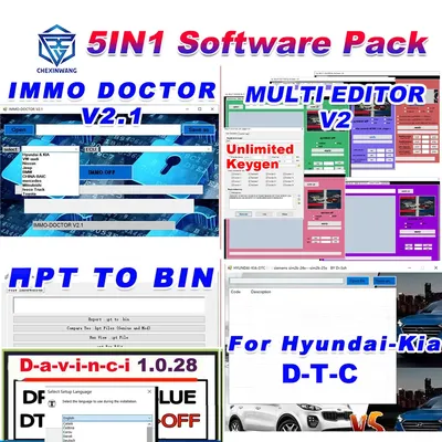 IMMO DOCTOR V2.1 + MULTI EDITOR V2 + For HYUNDAI For KIA DTC + .pt to bin + Davinci 1.0.28 Unlimited