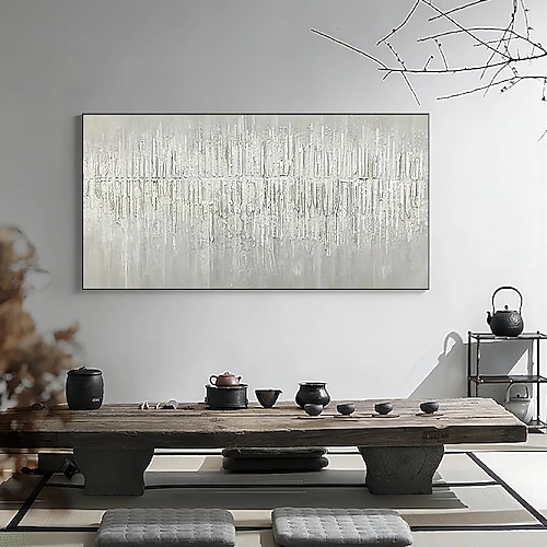 großes 3D-Ölgemälde auf Leinwand, handgemachtes abstraktes Gemälde, handgemachte Wandkunst, botanisches Messergemälde, leichtes Luxus-Ölgemälde für Wohnzimmer, Schlafzimmer, Wanddekoration Image