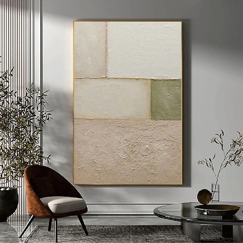 Wandkunst Ölgemälde handgemachte Wabi Sabi Malerei Wandkunst beige abstrakte Malerei auf Leinwand Malerei handgefertigt ein Paar beige Textur Wandkunst neutral abstrakte Wandkunst Boho Wal Dekor Image
