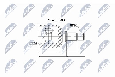 Nty Gelenksatz, Antriebswelle [Hersteller-Nr. NPW-FT-014] für Fiat Image