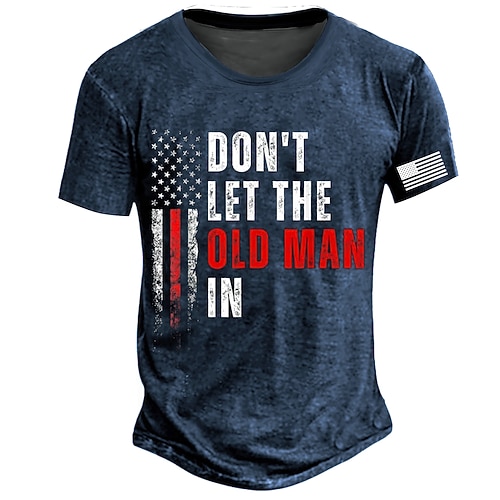 US-Amerika 250-Jahr-Jubiläum Veterans Day Patriotische Männer Veteran Lustiges Alten Mann T-Shirt Kurzarm T-Shirt 3D-Druck Rundhals-Shirt Retro Vintage Freizeit Straße Stil Sport Image