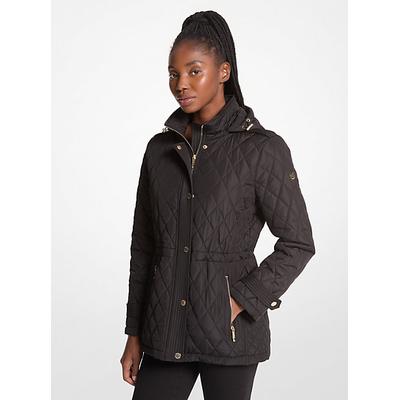 Michael Kors Quilted Hooded Jacket Black S