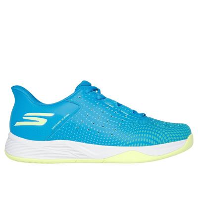 Skechers Men's Slip-ins Relaxed Fit: Viper Court Reload Sneaker | Size 13.0 | Blue/Lime | Textile/Synthetic | Vegan | Machine Washable | Arch Fit