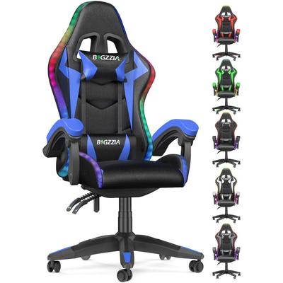 Gaming Stuhl mit led Bigzzia Bürostuhl Gaming Stühle - mit Verstellbare Kopfstütze und Image