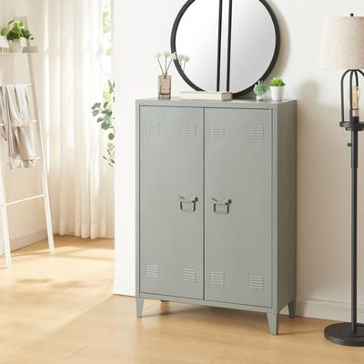 Metallschrank Oripää 110x75x33 cm Dunkelgrau [en.casa] Image