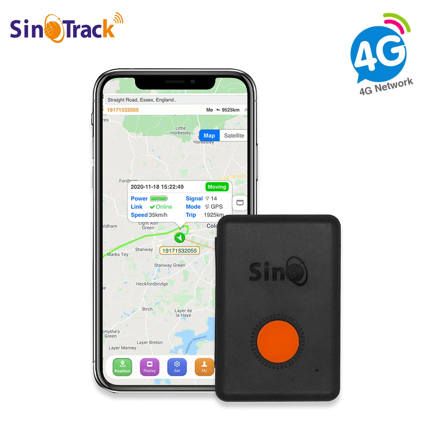 4G SinoTrack ST-904L Mini-GPS-Tracker mit eingebauter Batterie, wasserdicht, für Kinder, persönliches Auto-Haustiergerät mit kostenloser Tracking-App Image