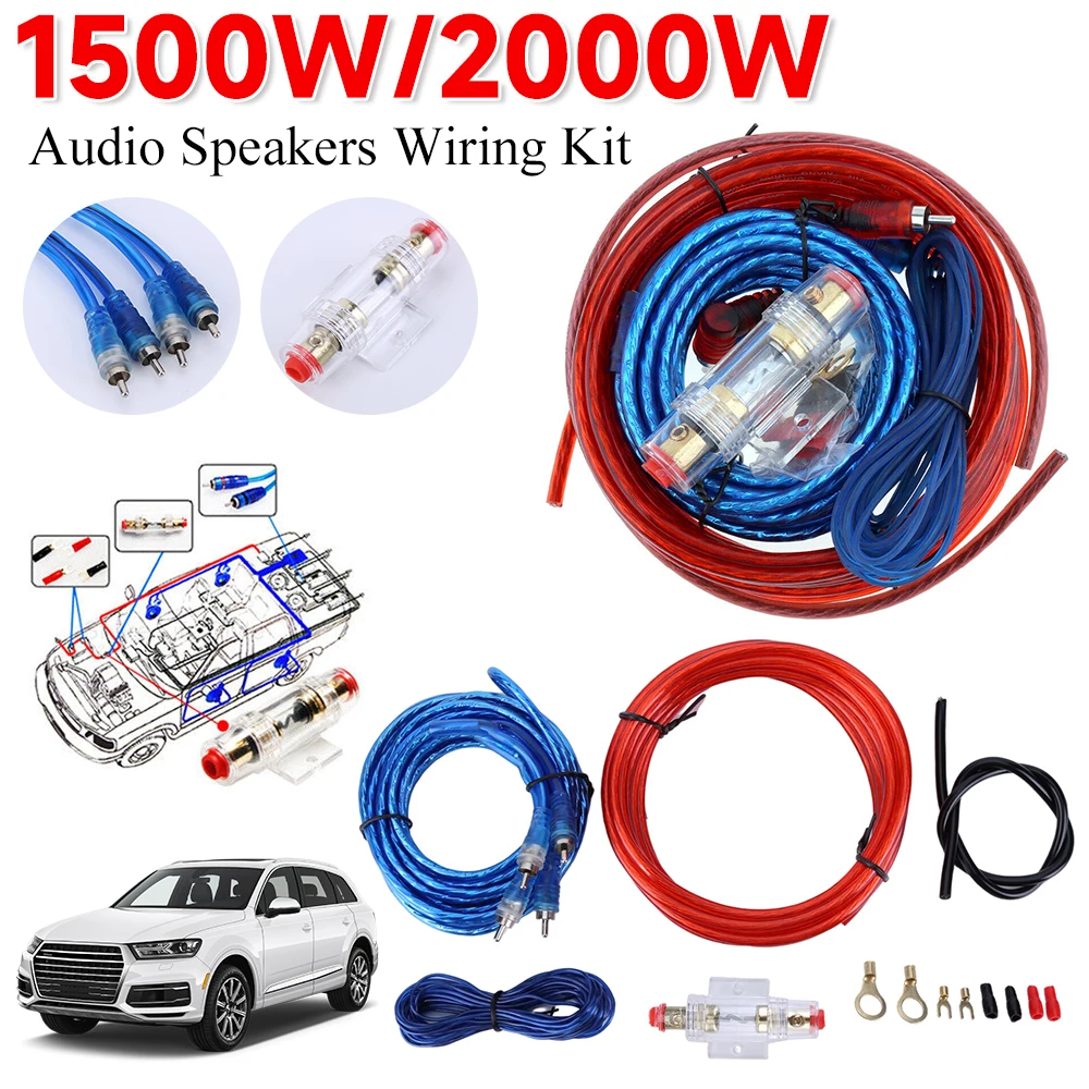 1500w Car Audio Lautsprecher Verkabelung ssatz 18ga RCA Auto Subwoofer Leistungs verstärker Verkabelung Lautsprecher Installation linie für Auto Modifikation Image