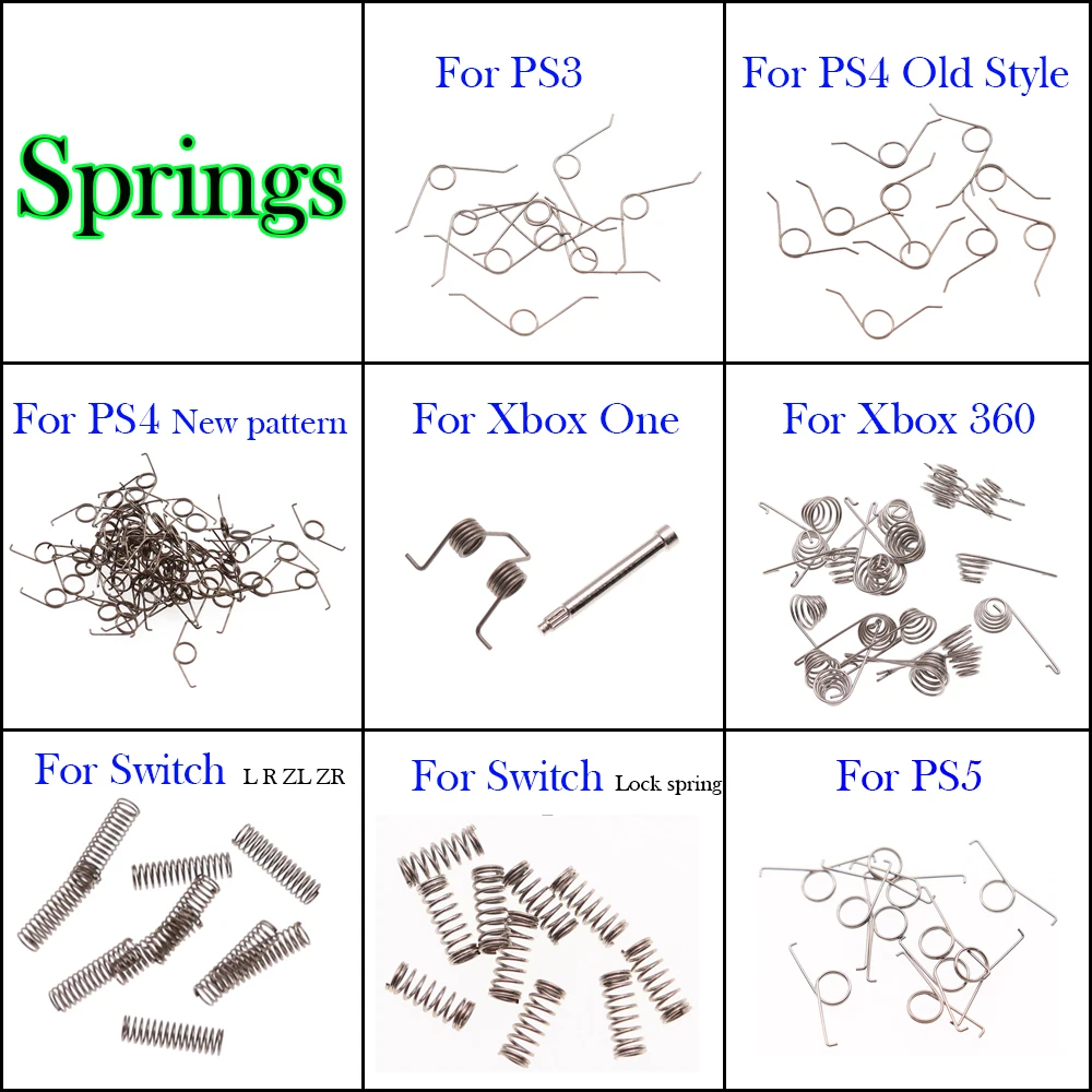 10 stücke Ersatz L1 L2 R1 R2 Für Sony PS3 PS4 PS5 Controller Federn Für PS3 XBOX ONE XBOX360 Controller reparatur teile frühling