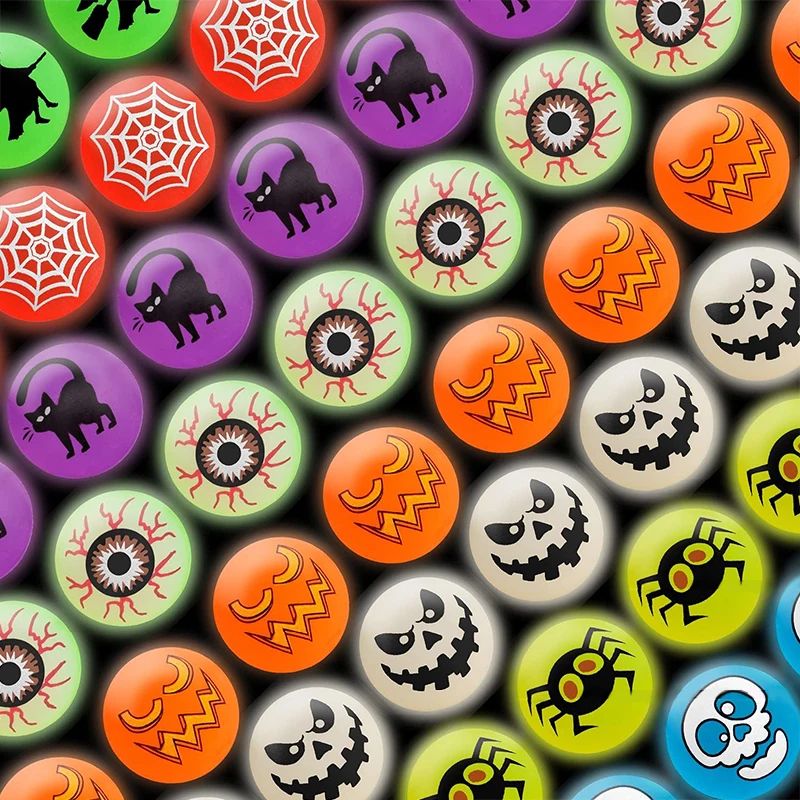 10/30 stücke Halloween Kürbis Geist springende Bälle leuchten im Dunkeln Halloween-Party begünstigt Geschenk Trick oder Behandlung Goodie Bag Füller Image