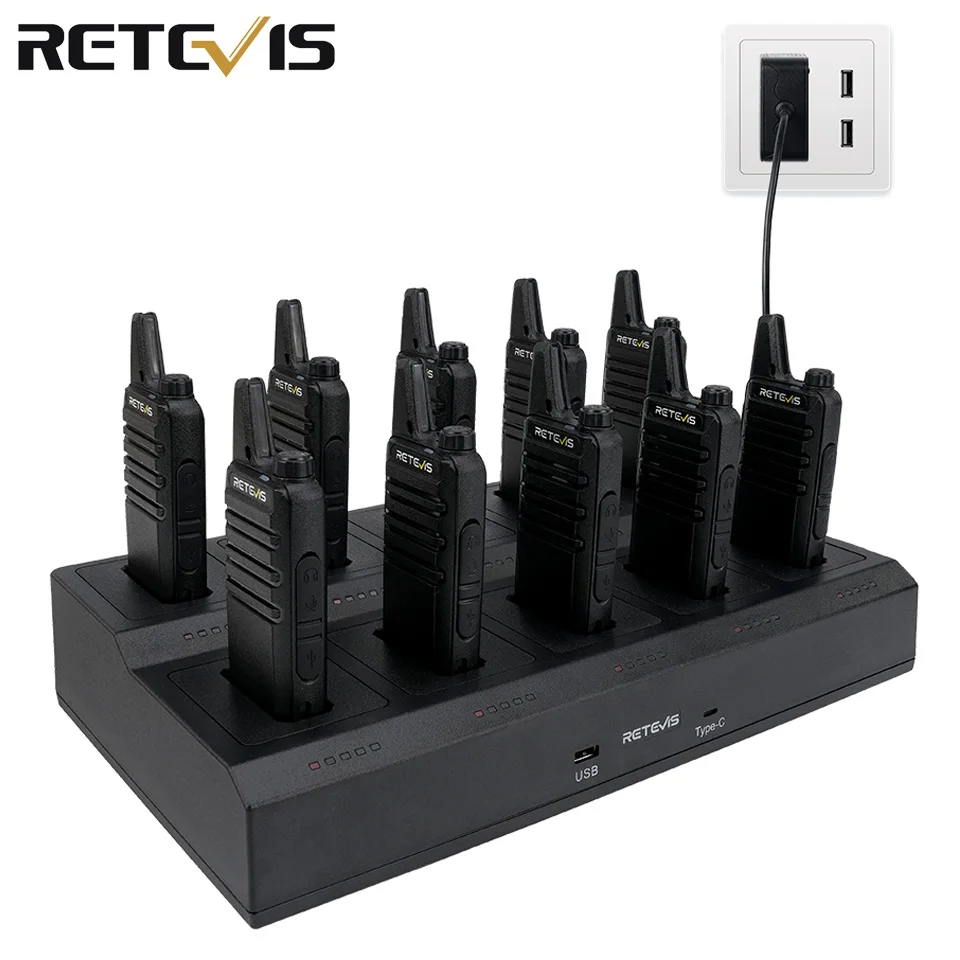 10 Stück Großhandel Mini Walkie-Talkie Retevis Aufladbare Funkgeräte Zweiwege-Funkgerät RT622 PMR446 Radio für Hotel Restaurant Einzelhandel Image