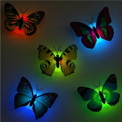 3D-Wandaufkleber, Tapete, selbstklebende Schmetterlingsaufkleber, Lampen, Panel für Wohnzimmer, Image