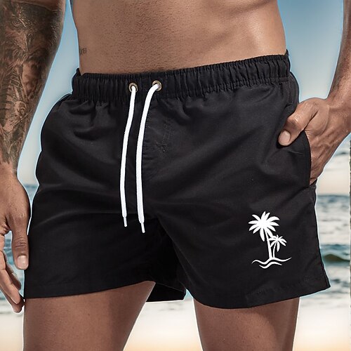 Herren Boardshorts Badeshorts Badehose Tasche mit Mesh-Futter Elastischer Bund Shorts Strand Sport Outdoor Schwimmbad Sommer Schnelltrocknend Leicht Weich Surfen Strand Schwimmen Figurbetonter Image
