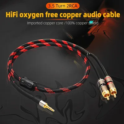 Hi-Fi Fine full stereo febrile audio line AUX 3 head line 3.5 turn RCA double lotus line 0.75 1 2