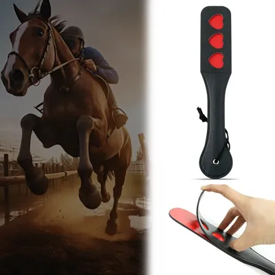 1pc PU Leather Riding Whip Portable Outdoor Game Durable Soft Handle Horse Riding Paddle Horse