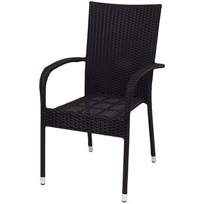 Buri - Wicker Stapelstuhl schwarz Gartenstuhl Terrassenstuhl Gartensessel stapelbar Image