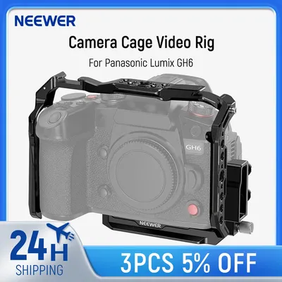 Neewer Kamera käfig für panasonic lumix gh6 Aluminium Video Rig mit HDMI-Kabel klemme, Nato-Schiene, 1/4 "3/8" Gewinde, Kalt schuh