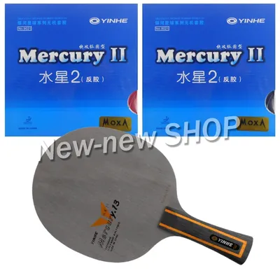 Galaxy YINHE Mercury.13 Y-13 Y 13-Klinge mit 2x Mercury II-Gummis für einen Schläger Shakehand mit langem Griff FL Image