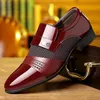 Klassische Business-Kleid Männer Schuhe formelle Slip-on-Kleid Schuhe Herren Oxfords Schuhe elegante Lederschuhe für Männer Slipper Weinrot
