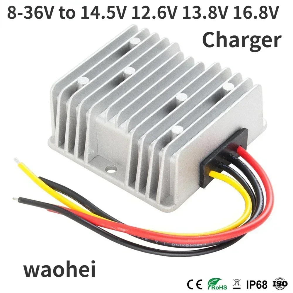 12V Lithium-Batterie ladegeräte Buck Boost DC DC-Ladegerät 8-36V bis 14,5 V 12,6 V 13,8 V 16,8 V 5a 8a 10a für Auto-Doppel batteries ystem Image