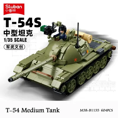 Sluban new ww2 militär 3 in 1 die T-54S T-55A T-69S mittlere panzer bausteine soldaten armee ziegel mbt spielzeug für jungen geschenke Image