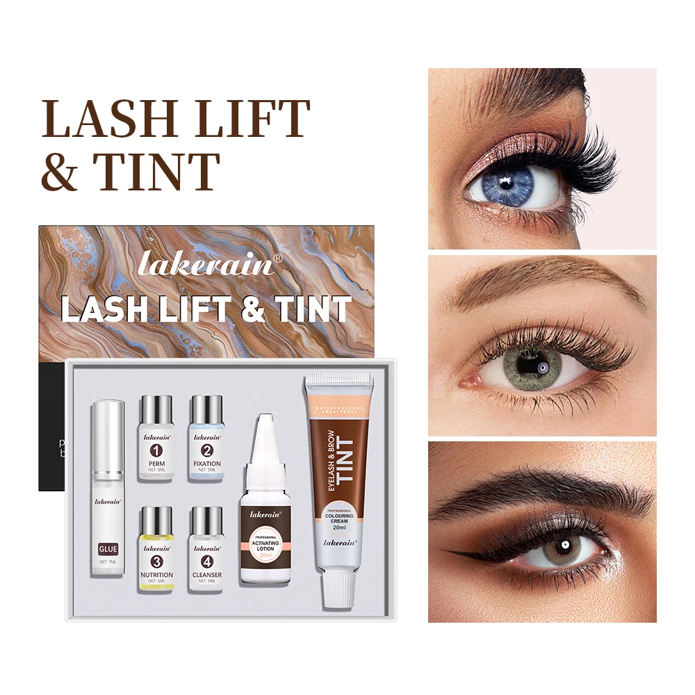 Kit per sollevamento e tinta per ciglia Sopracciglia semipermanente 2 colori Laminazione professionale per sopracciglia Sollevamento ciglia Perming Trucco per sopracciglia