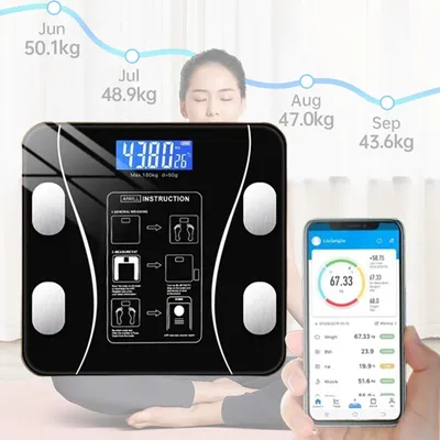 Smart Body Fat Scale Wireless LED Digital Bathroom Weight Scale Body Composition Analyzer Testing