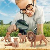 Zenghuiiii 4PCS Li-on Animal Toys Figurines Home Decorate Preschool Educational 2 Action Figures