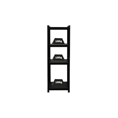 PROREGAL All Black Series Schwerlastregal Ragnar | HxBxT 150x45x45cm | Fachlast 100kg | Matt Schwarz | Steckregal Garagenregal Lagerregal Wohnregal Image