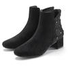 Stiefelette LASCANA, Damen, Gr. 38, schwarz (schwarz, glitzer), Textil, unifarben, Glitzer, elegant, Schuhe, mit raffiniertem Detail und Blockabsatz, kurzer Stiefel VEGAN