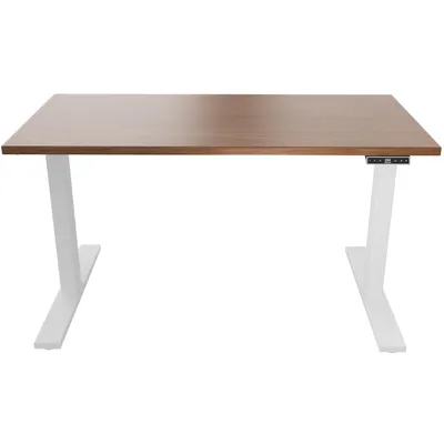 Bisley E-WonderTech elektrisch höhenverstellbarer Schreibtisch 140x80 cm in Weiß/Walnuss - Elektrischer Tisch höhenverstellbar mit Memory-Funktion Image