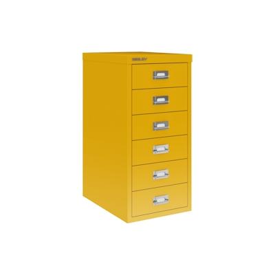 Bisley Multidrawer Schubladenschrank aus Metall mit 6 Schubladen DIN A4 ohne Sockel - Farbe: Sunflower Image