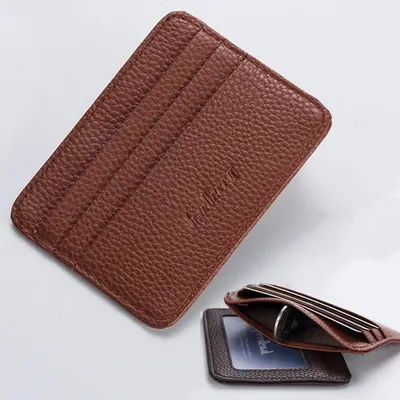 Double-sided PU Leather ID Card Holder Multi-color Bank Credit Card Case Multi-slot Ultra-thin Wallet Business Card Holder Men