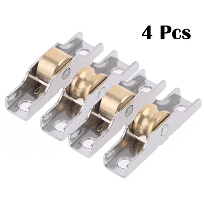 4Pcs Stainless Steel Sash Pulley Sliding Door Roller Runner Wheel Track Pulley Furniture Door Hardware Mute Wheel