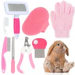 Ensemble de beauté rose pour petits animaux, 8 pièces, ensemble de beauté pour lapin avec