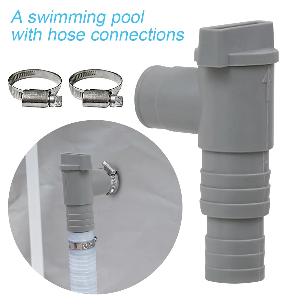 Adaptateur de tuyau de piscine en PVC, connecteur de tuyau de piscine de 32mm, Valve à piston marche/arrêt scellée, adaptateur de pompe de filtre de piscine extérieure, pièces de rechange