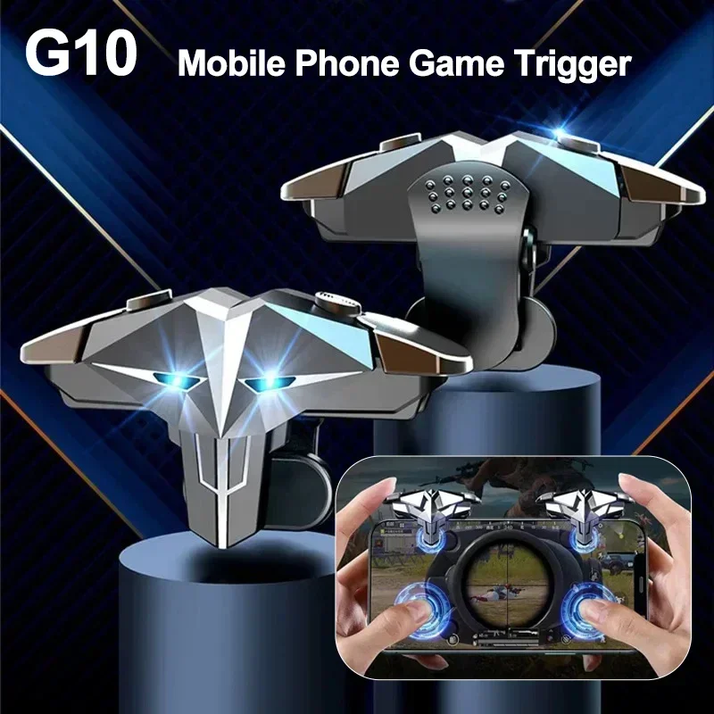 G10 Handy-Spiel-Trigger, 4 Finger, Zielschießen, kostenloses Feuer, L1, R1, Gamepad, Joystick-Controller für iOS, Android, E-Sport-Taste Image