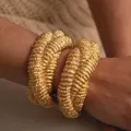 Bracciale retrò francese in metallo spazzolato semplice gioielli a mano moda modello geometrico da donna braccialetto aperto irregolare 2024