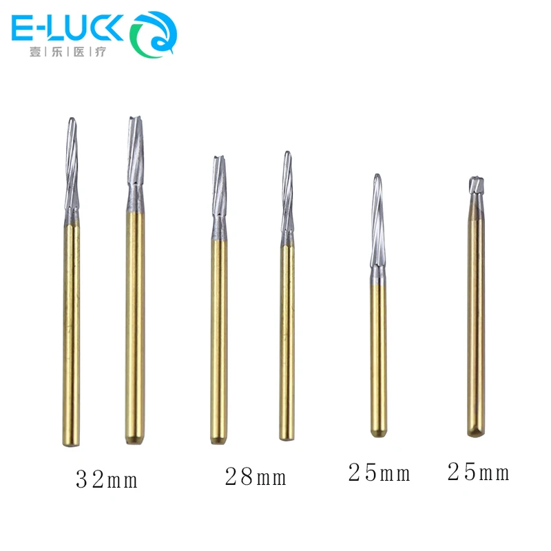 Frese dentali in carburo di tungsteno Rifilatura Frese di finitura Punte 1.6mm FG per manipolo ad alta velocità 5 pz/scatola