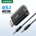 UGREEN 2 in 1 adattatore per auto Bluetooth Bluetooth 5.1 ricevitore trasmettitore Stereo Wireless 3.5mm adattatore Jack Aux Kit per auto Mic