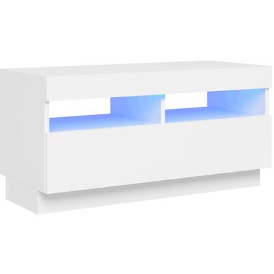 TV-Schrank mit LED-Leuchten Weiß 80x35x40 cm Vidaxl