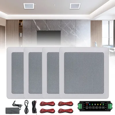 Herdio Bluetooth Ceiling Speakers 320W 5.25 Inch Flush Mount In Wall Speakers Surround Sound System