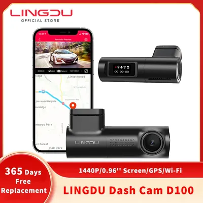 LINGDU Dash Cam D100 3K Built-in GPS Wi-Fi Video Recorder 24H Parking Motion Car Camera Night Vision